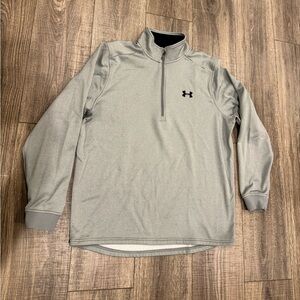 Under Armour Men's Gray Quarter-Zip Jacket size large loose fit cold gear